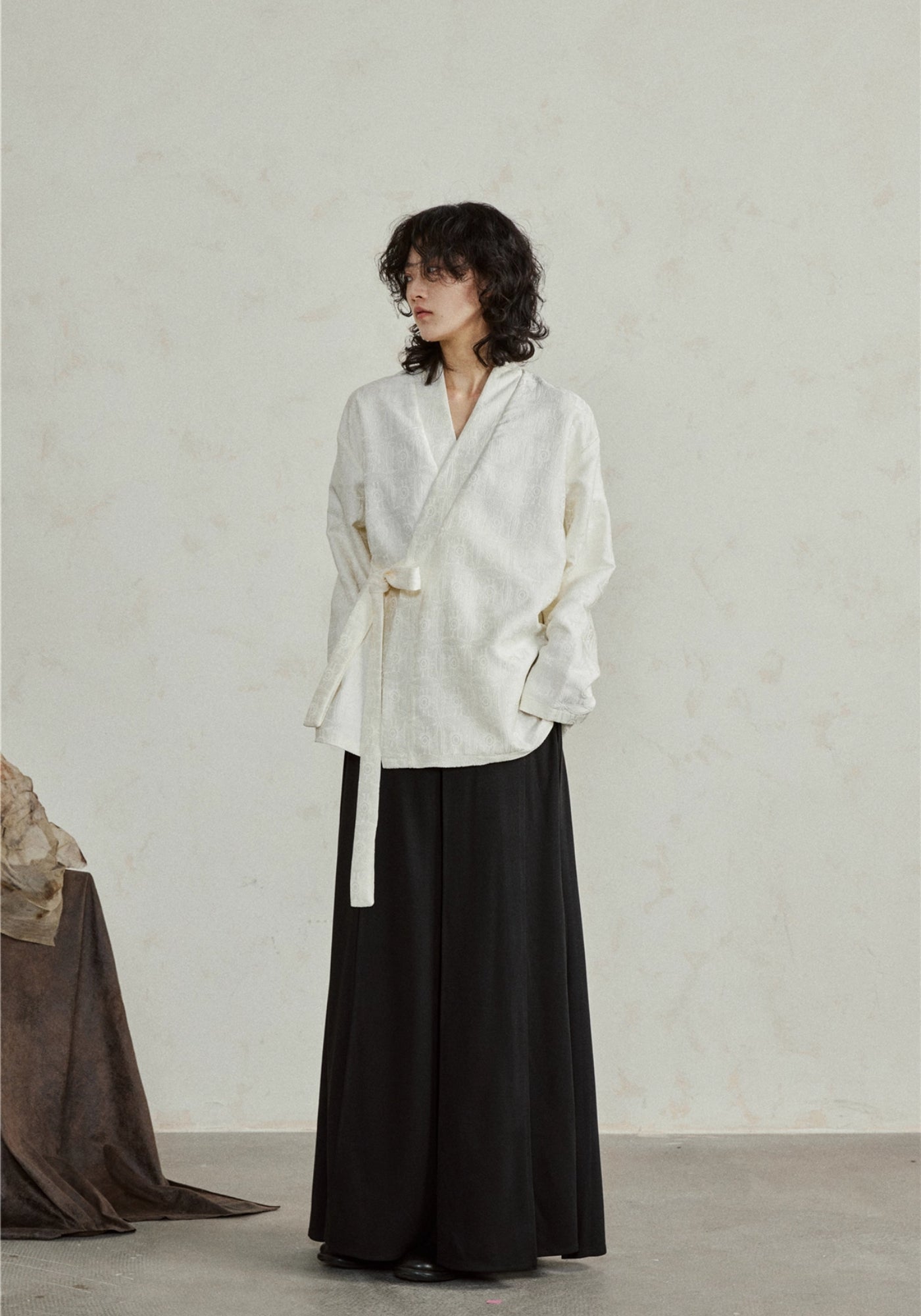 Veste cache-cœur style kimono