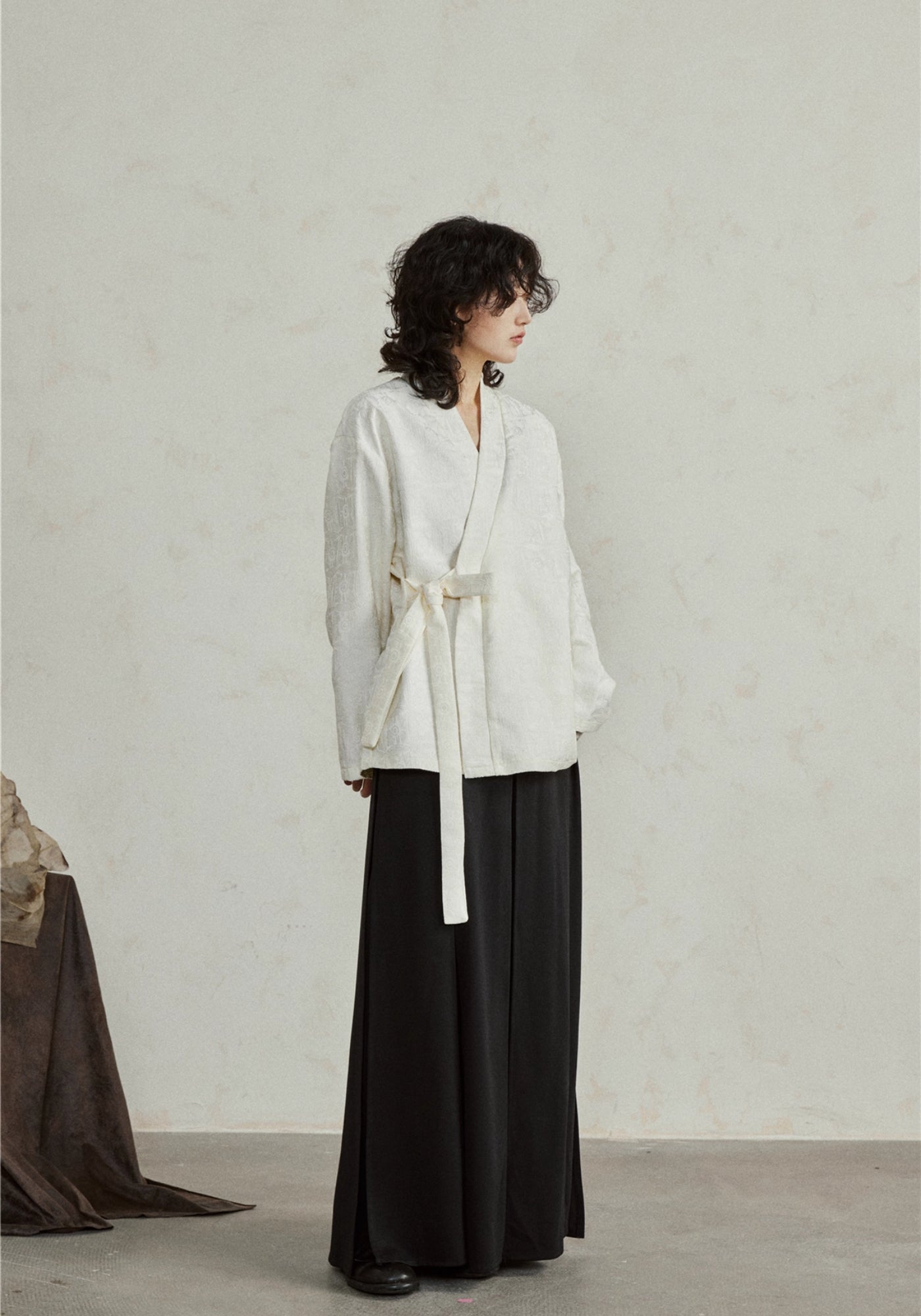 Veste cache-cœur style kimono