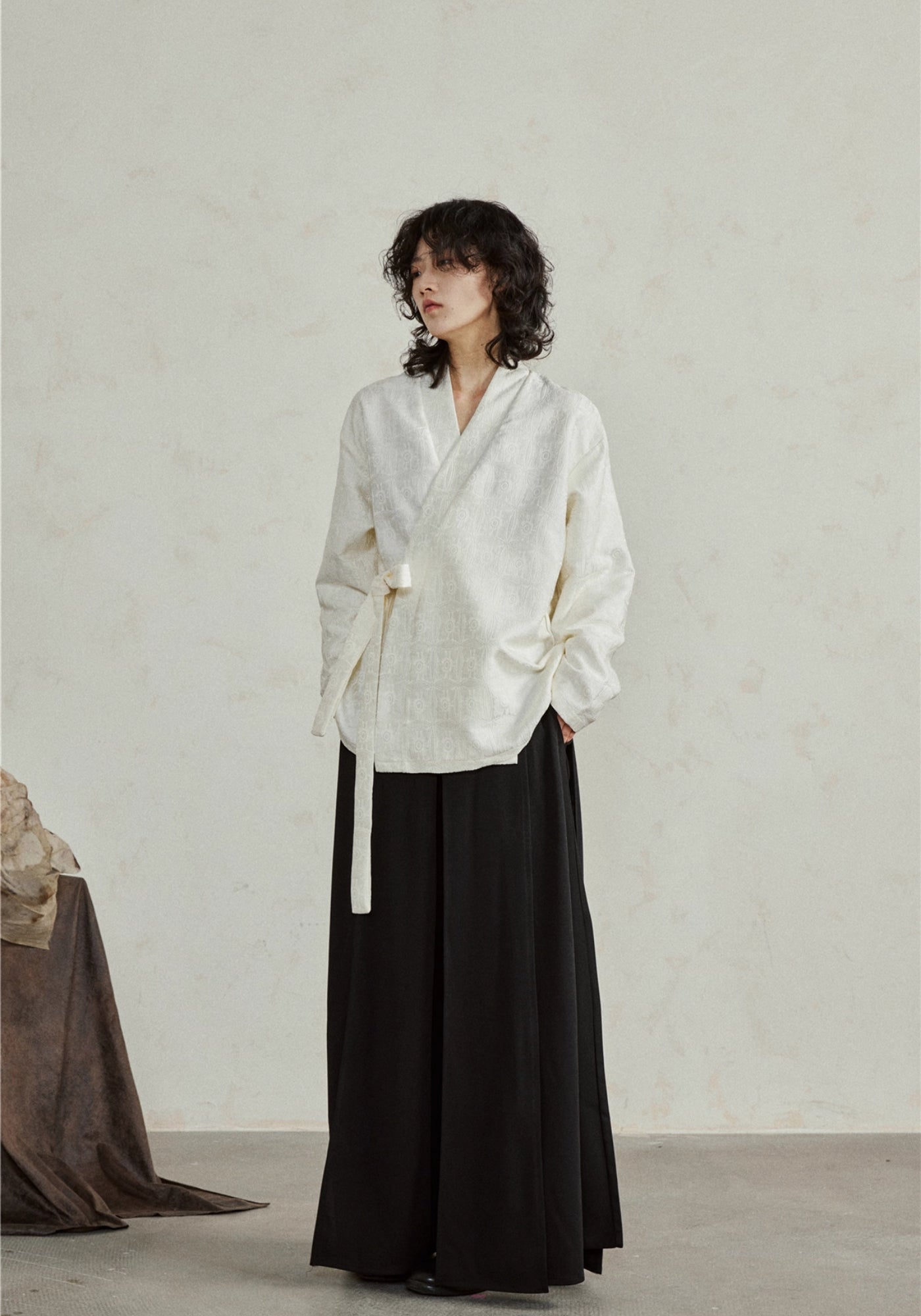 Veste cache-cœur style kimono