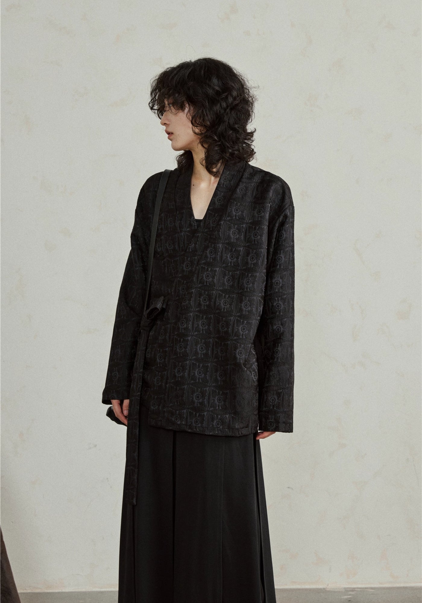 Veste cache-cœur style kimono