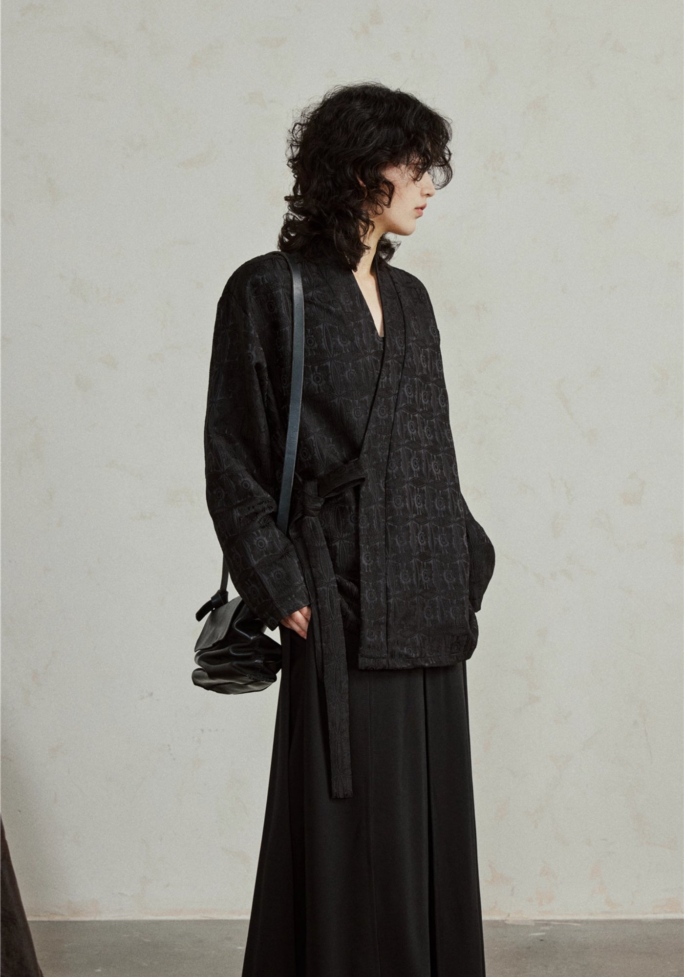 Veste cache-cœur style kimono