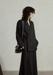 Veste cache-cœur style kimono