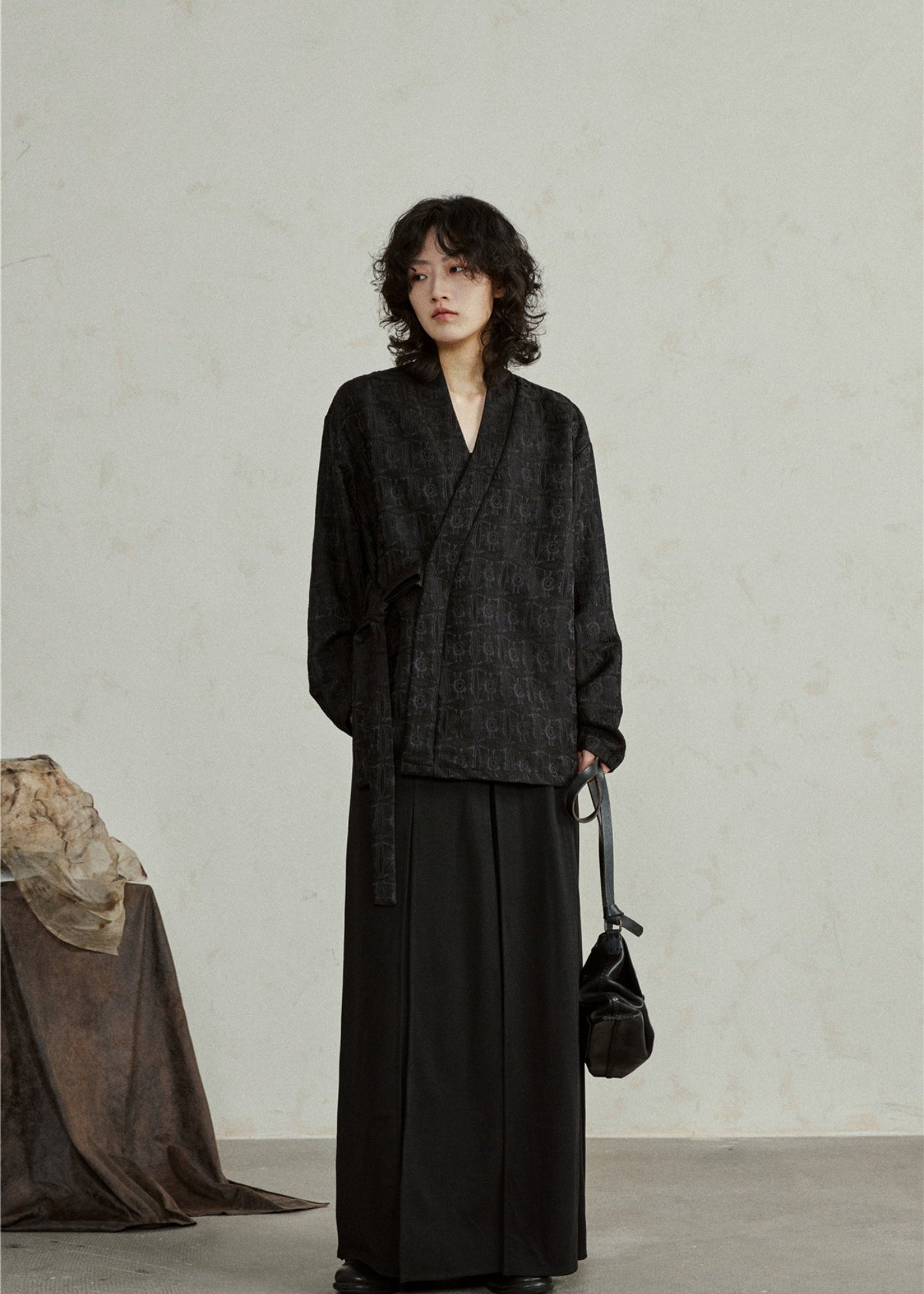Veste cache-cœur style kimono