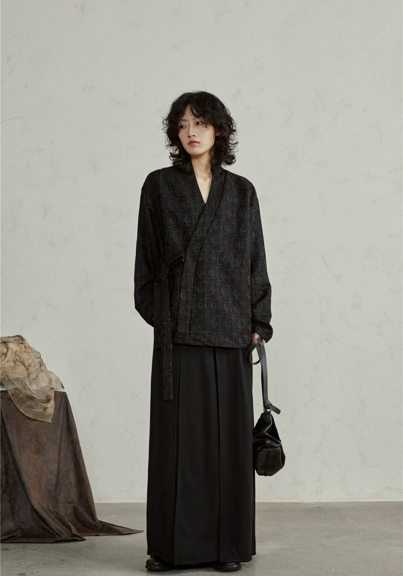 Veste cache-cœur style kimono