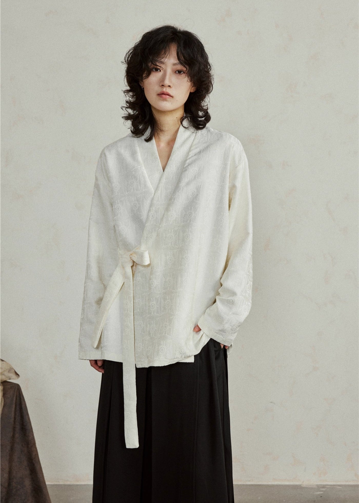 Veste cache-cœur style kimono