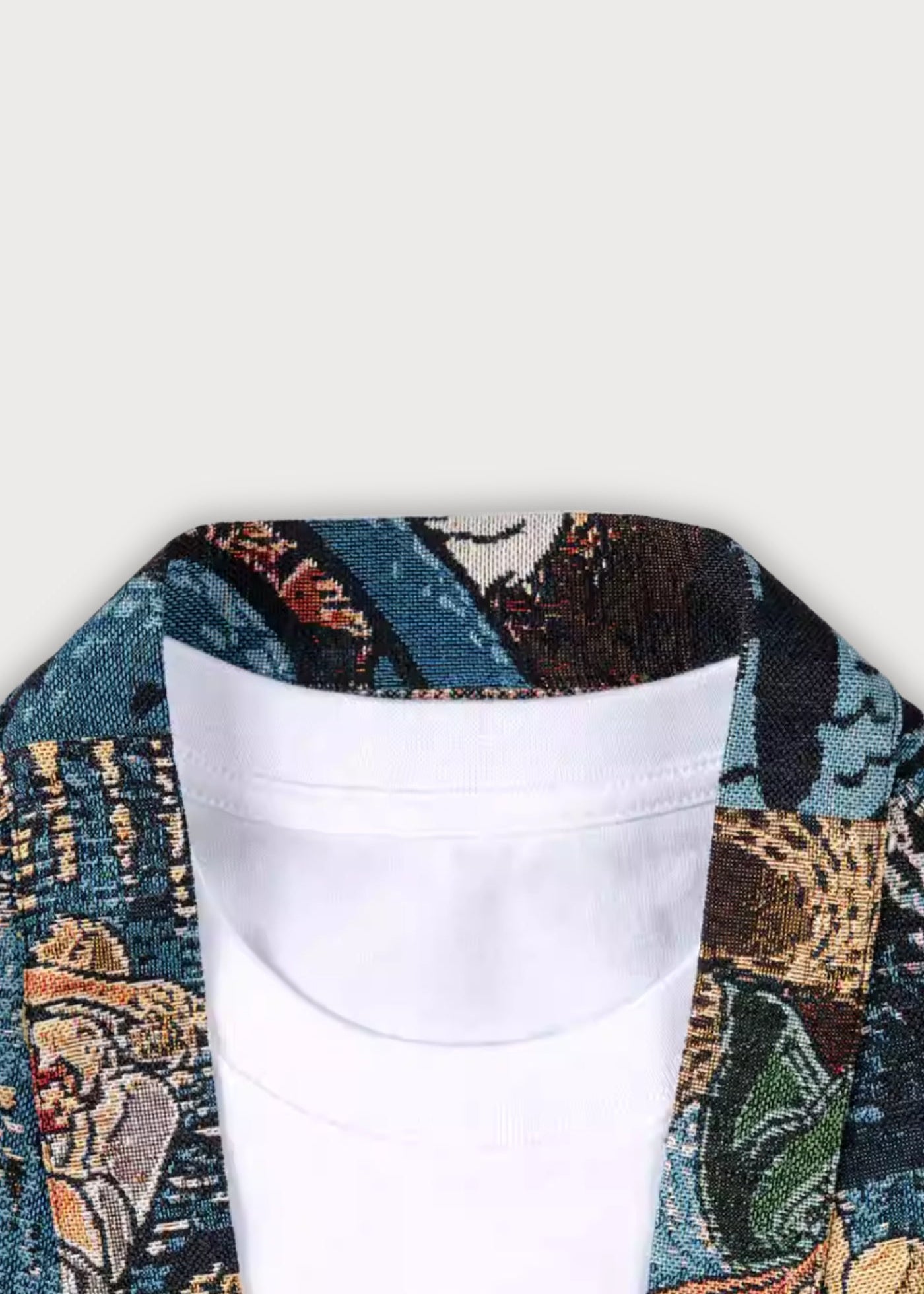 Veste kimono à motifs en jacquard
