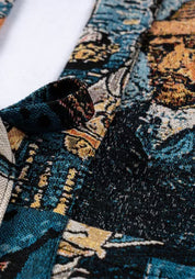 Veste kimono à motifs en jacquard