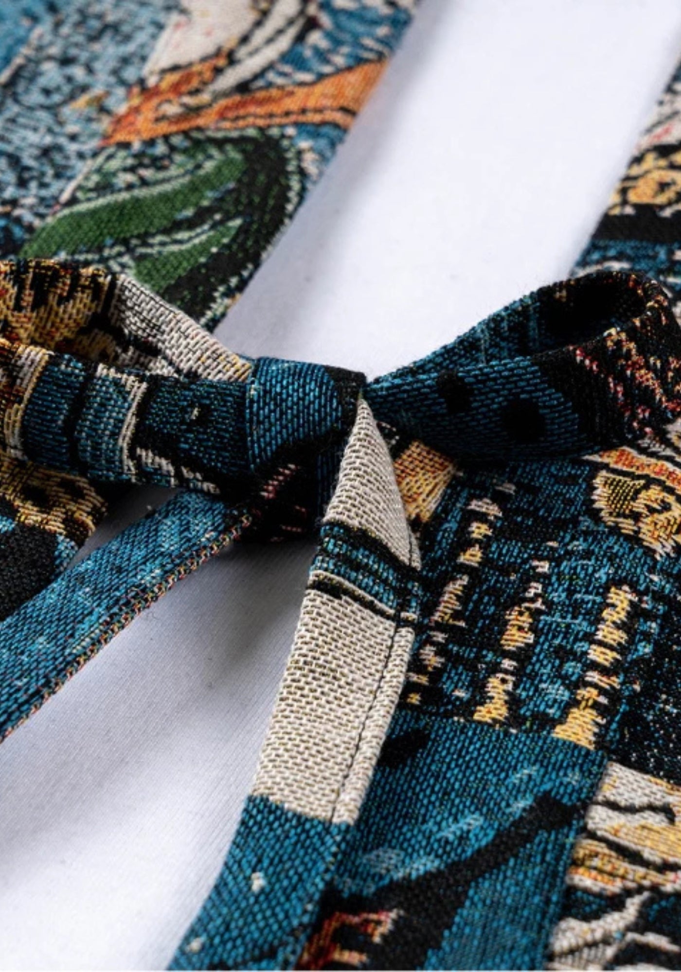 Veste kimono à motifs en jacquard