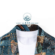 Veste kimono à motifs en jacquard