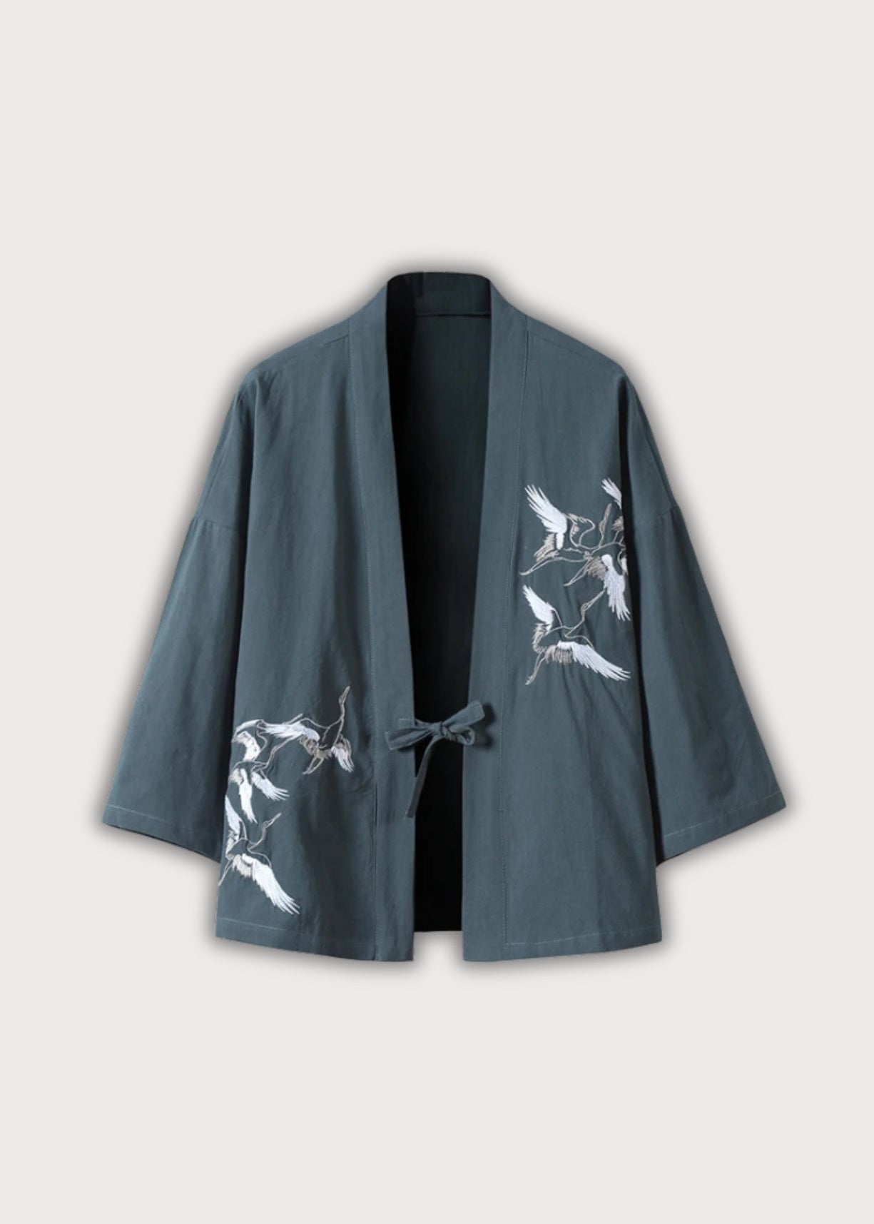Veste kimono brodée bleu clair avelin