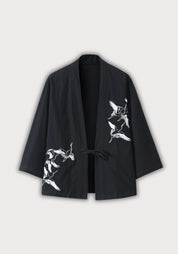 Veste kimono brodée noir avelin