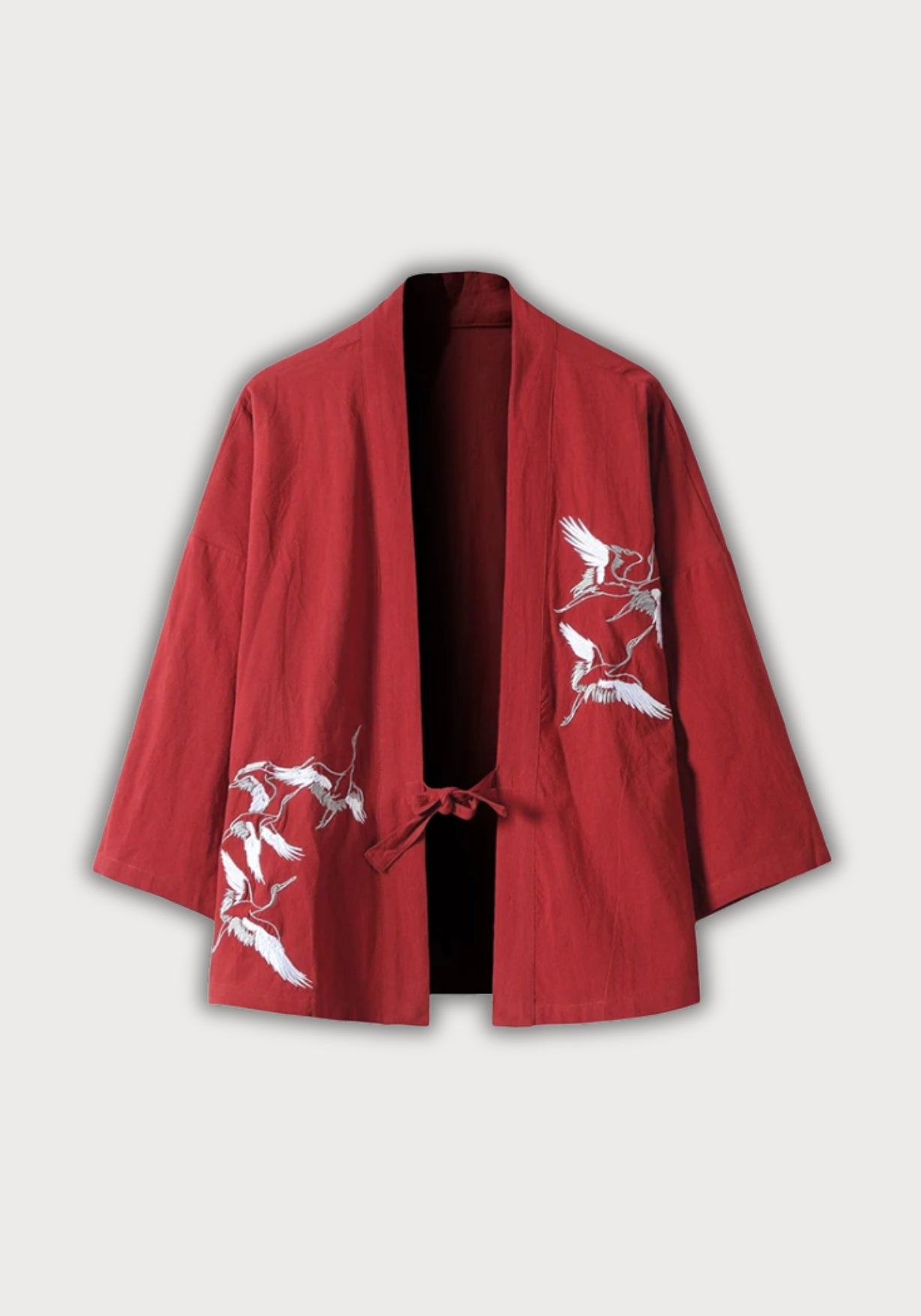 Veste kimono brodée rouge avelin