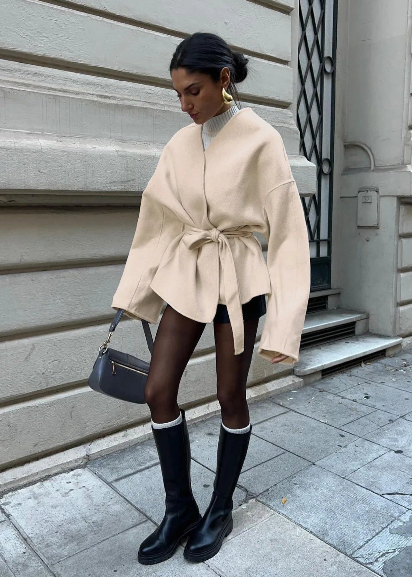 Veste kimono courte | Écru