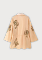 Veste kimono femme | Beige Brodée