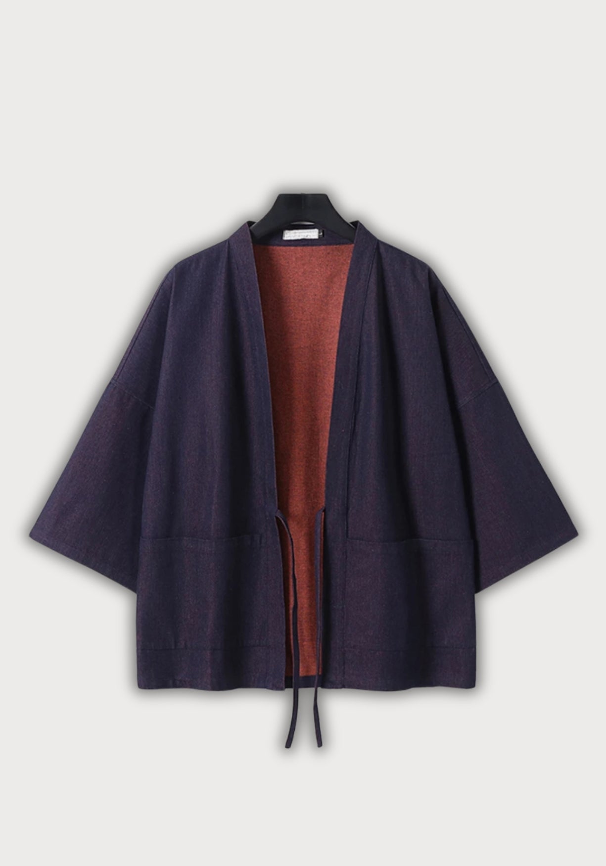 Veste kimono jean rouge denim