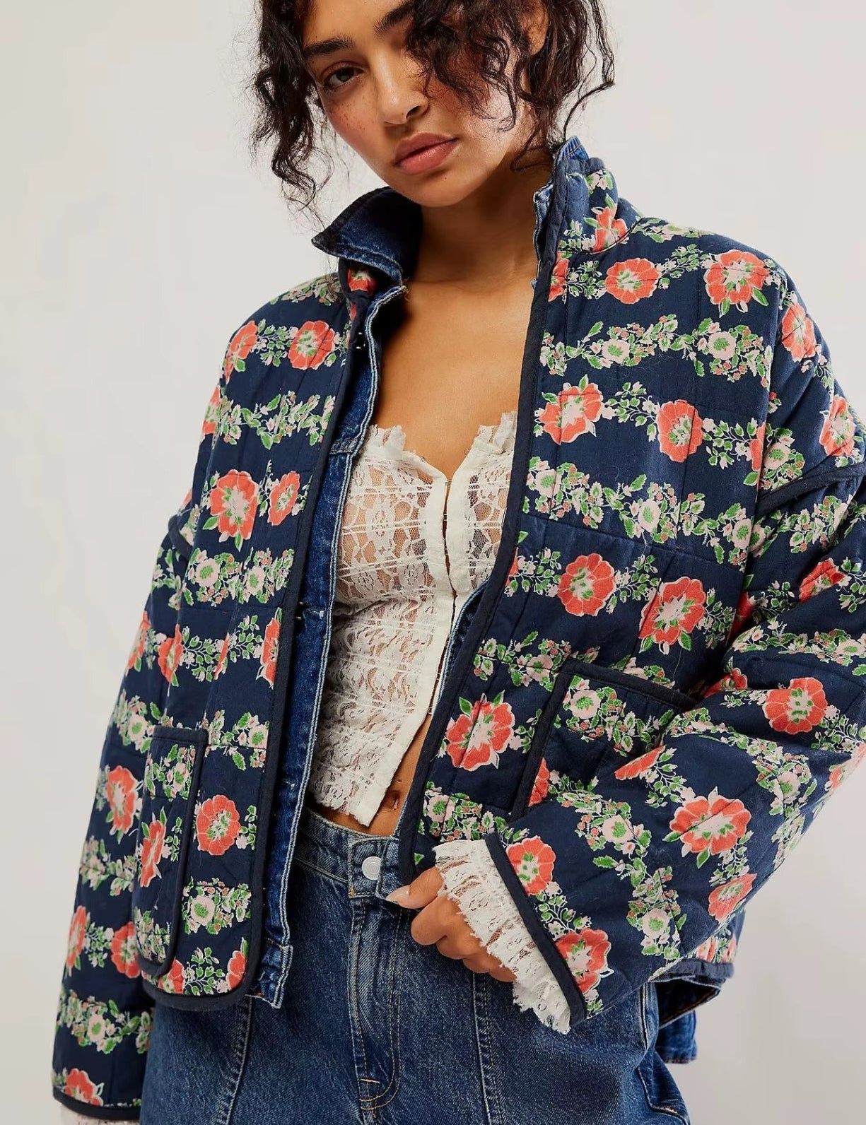 Veste kimono marine | Adèle