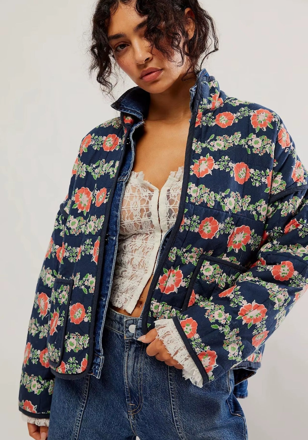 Veste kimono marine | Adèle