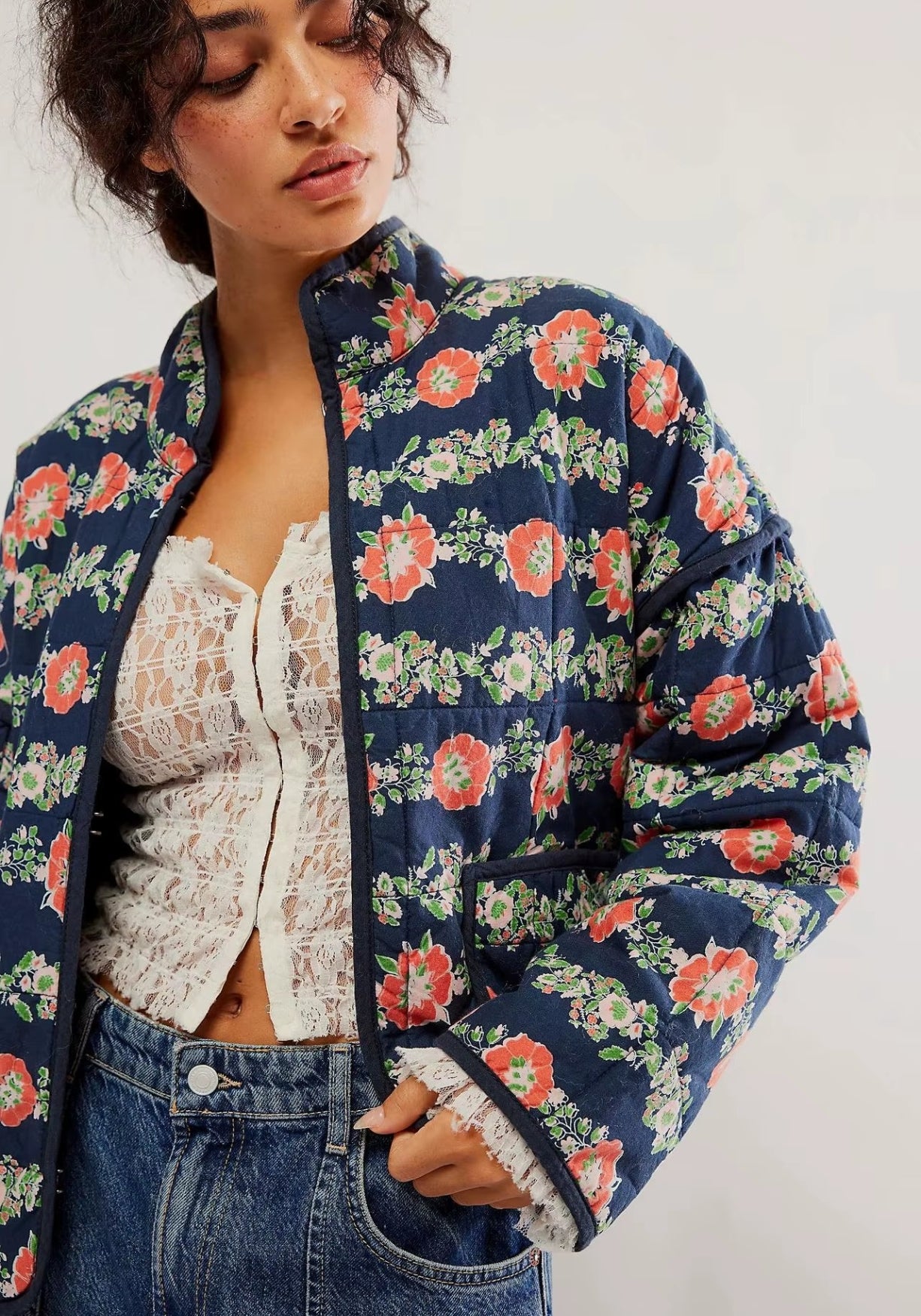 Veste kimono marine | Adèle