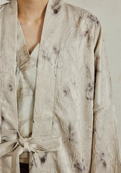 Veste kimono mi-longue blanche