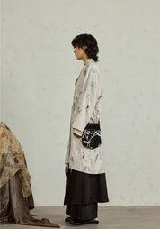 Veste kimono mi-longue blanche