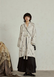 Veste kimono mi-longue blanche