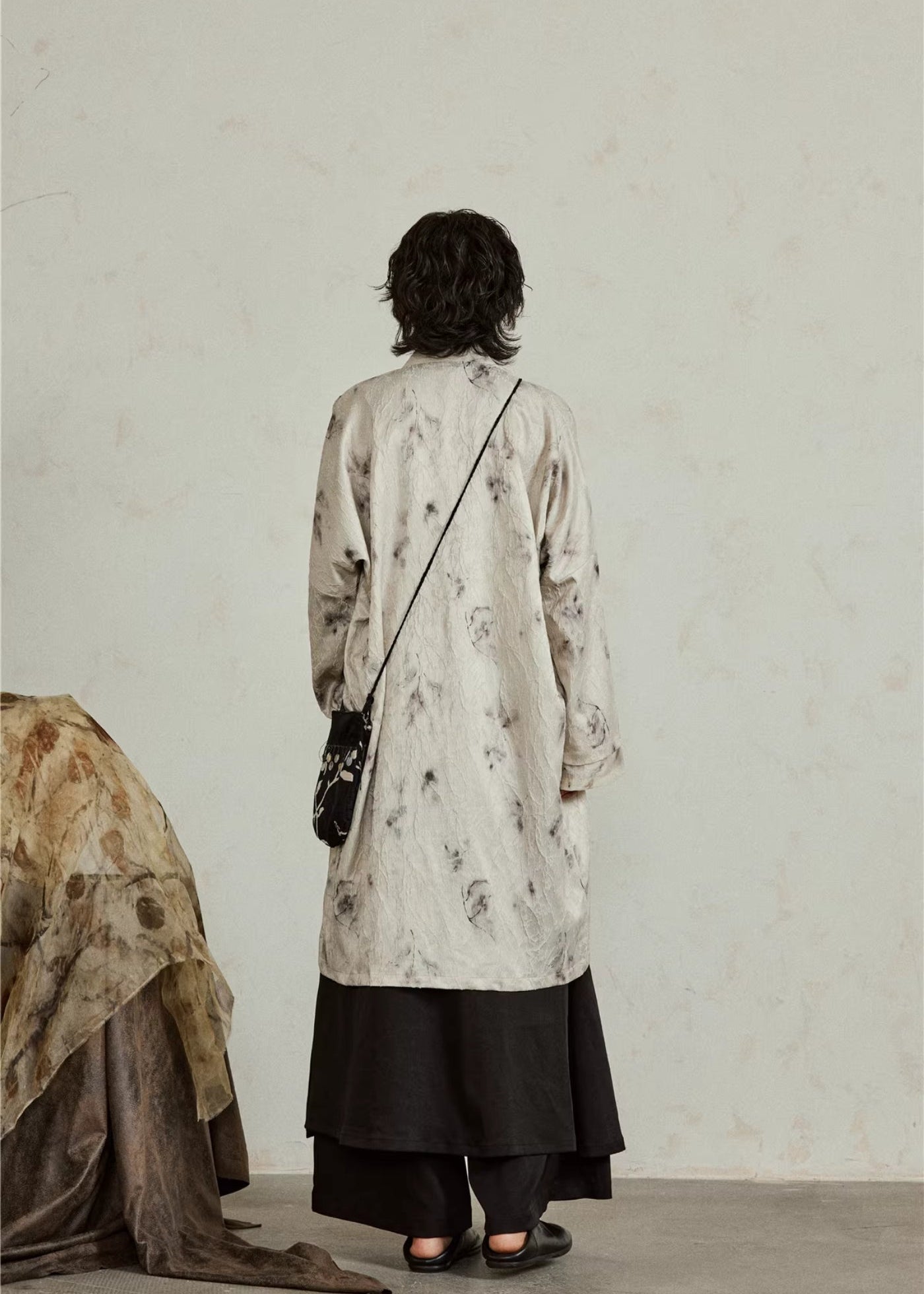 Veste kimono mi-longue blanche