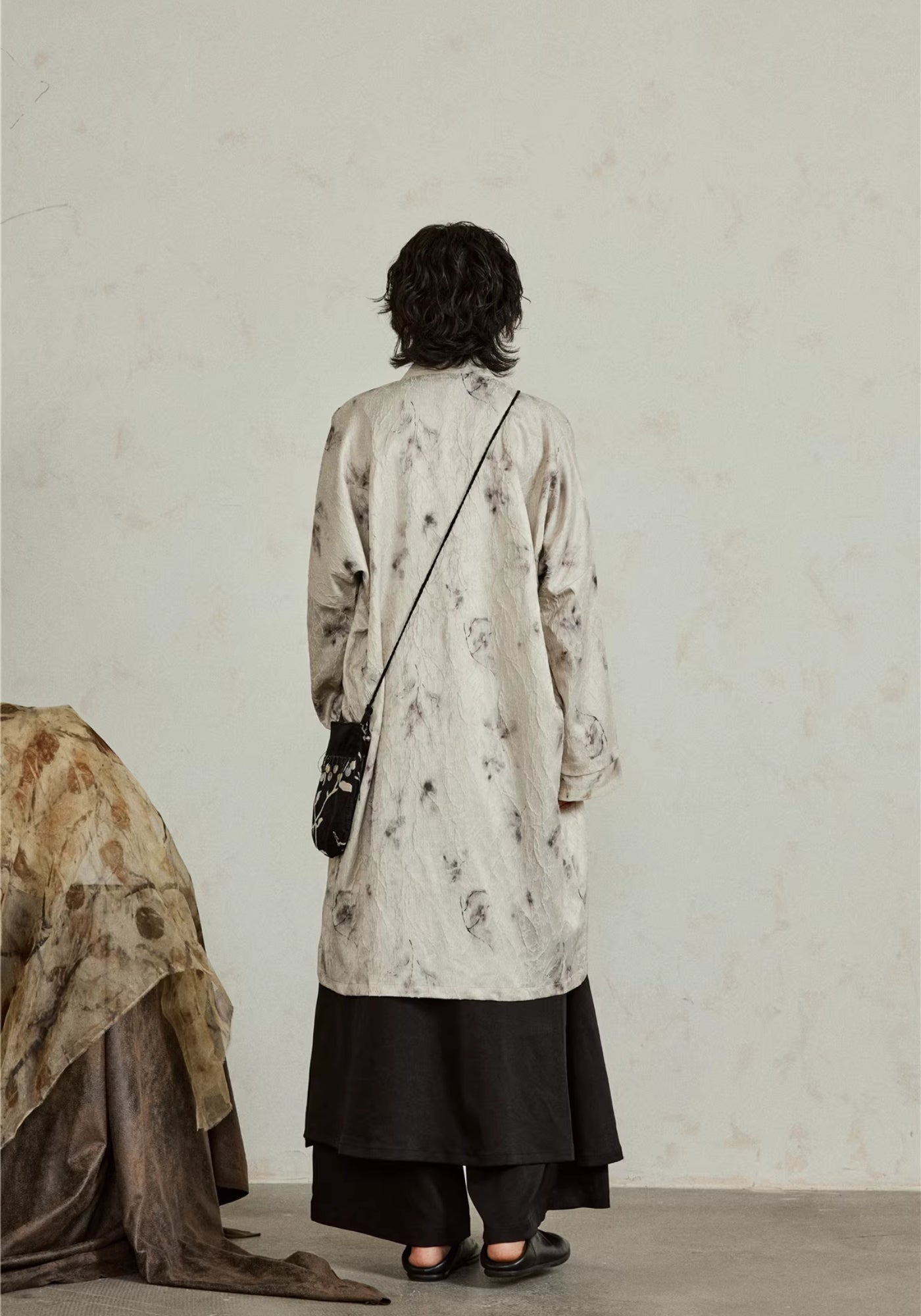 Veste kimono mi-longue blanche