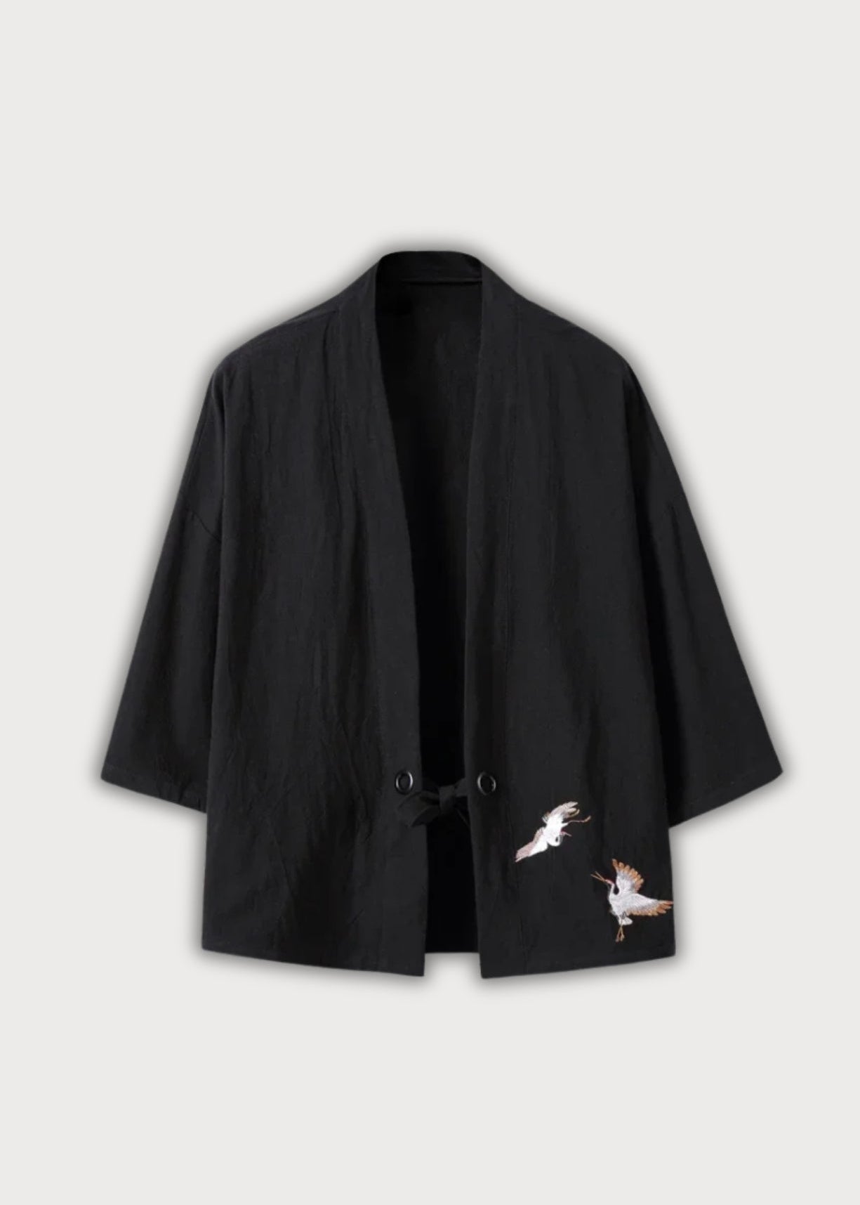 Veste kimono noir Faucon céleste