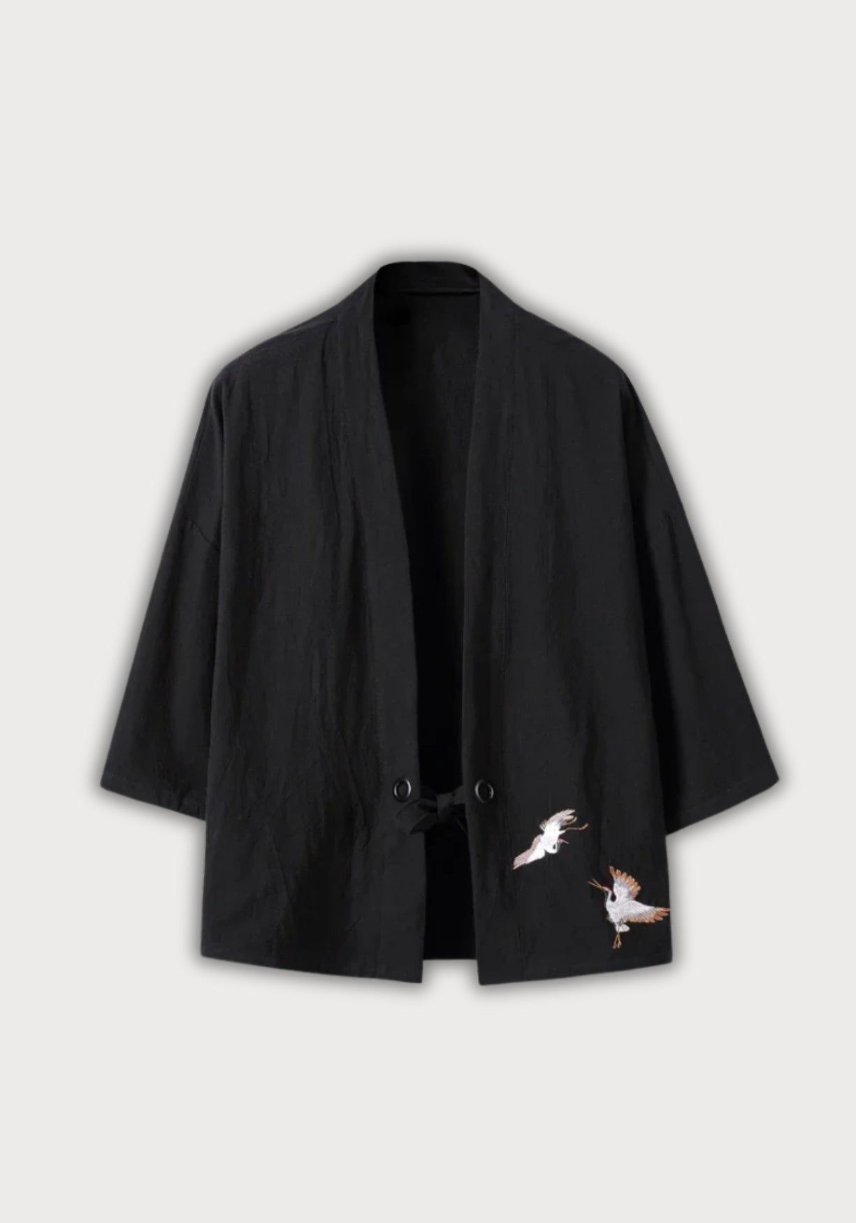 Veste kimono noir Faucon céleste