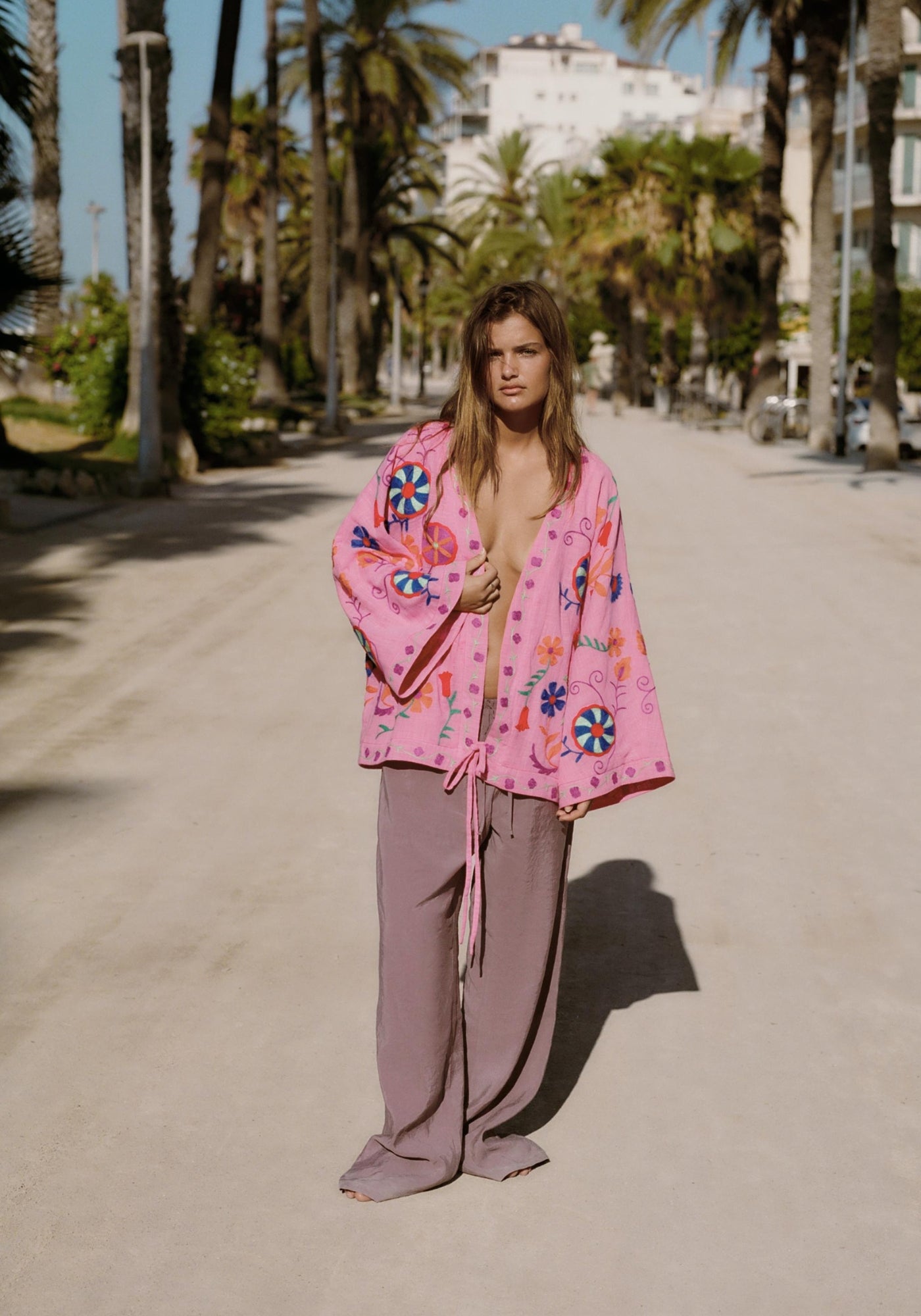 Veste Kimono Rose Femme