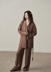 Veste kimono satinée femme | coupe fluide