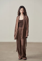 Veste kimono satinée femme | coupe fluide