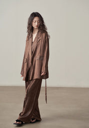 Veste kimono satinée femme | coupe fluide