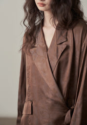 Veste kimono satinée femme | coupe fluide