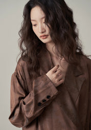 Veste kimono satinée femme | coupe fluide