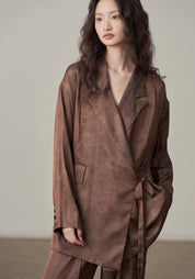 Veste kimono satinée femme | coupe fluide