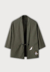 veste kimono verte Faucon céleste